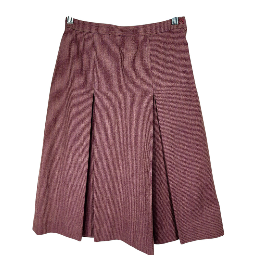 Vtg Givenchy Sport Wool Skirt 8=4 Small Women Pinstripe Burgundy Purple Red READ